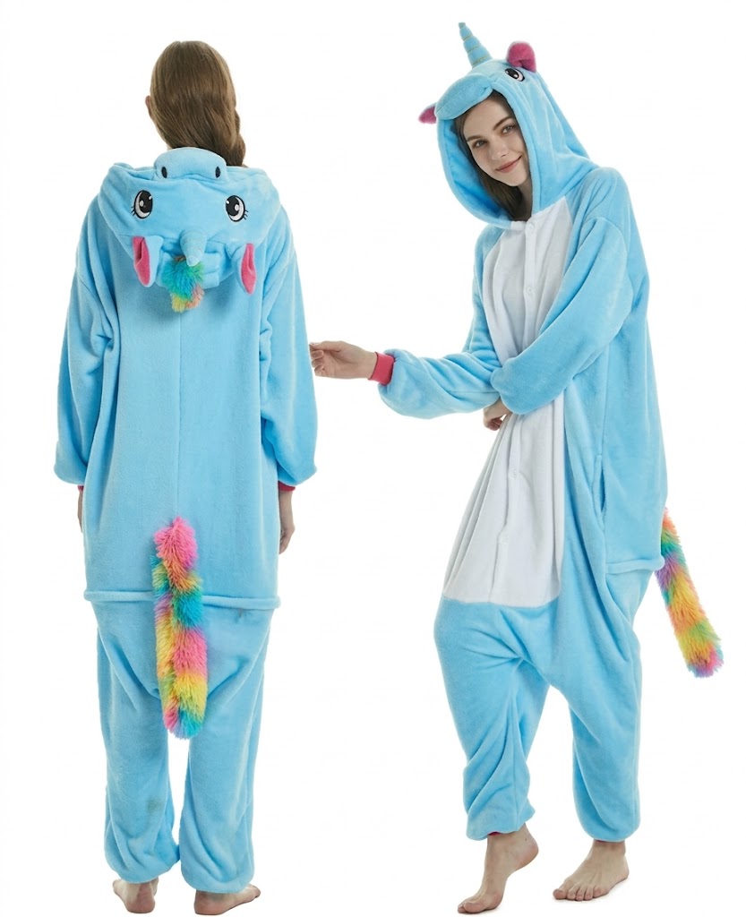 [Custom ] NUOLE Unicorn Kigurumi Onesie - Animal Cosplay Costume Pajamas for Halloween, Christmas, Easter, Adults & Kids