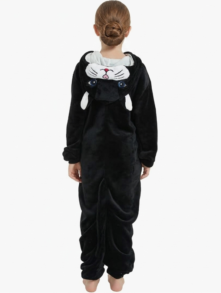 [Custom ] NUOLE Cat Kigurumi Onesie - Animal Cosplay Costume Pajamas with Ears & Tail for Halloween, Christmas, Easter, Adults & Kids