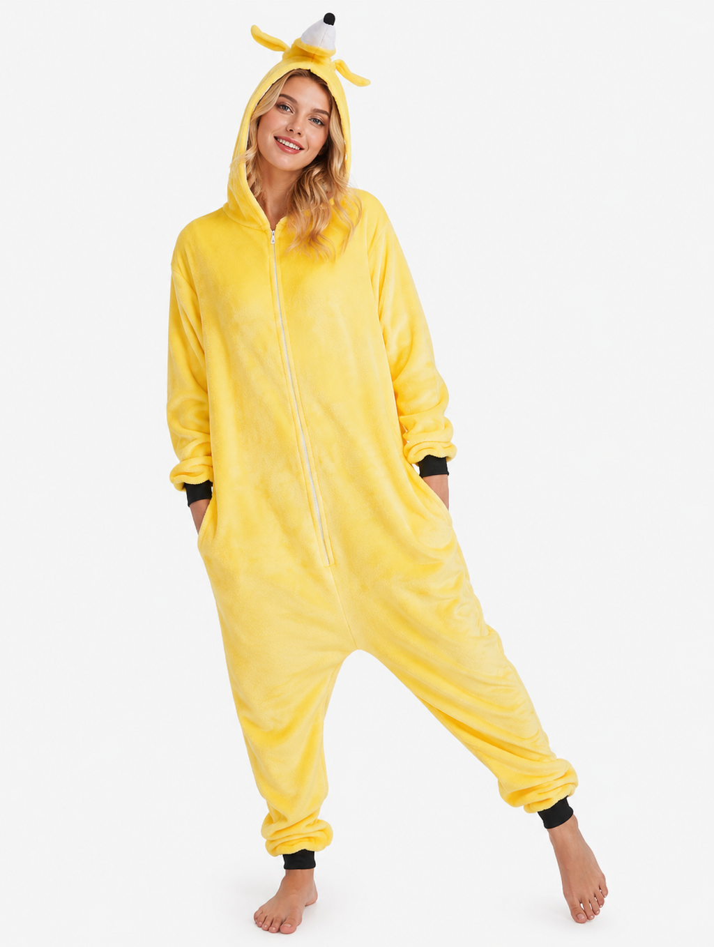 [Custom ] NUOLE Banana Kigurumi Onesie - Fruit Cosplay Costume Pajamas for Halloween, Christmas, Easter, Adults & Kids
