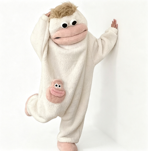 NUOLE Funny Big Mouth Monster Puppet Onesie Set - Loungewear Pajamas with Slippers & Comb Included for Halloween & Cosplay