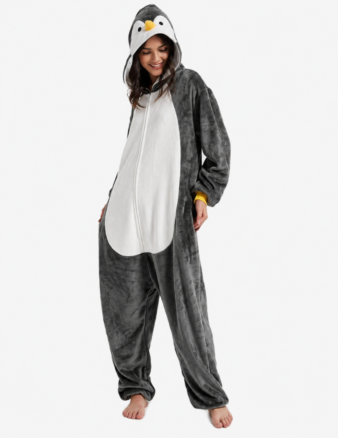 [Custom ] NUOLE Penguin Kigurumi Onesie - Animal Cosplay Costume Pajamas for Halloween, Christmas, Easter, Adults & Kids