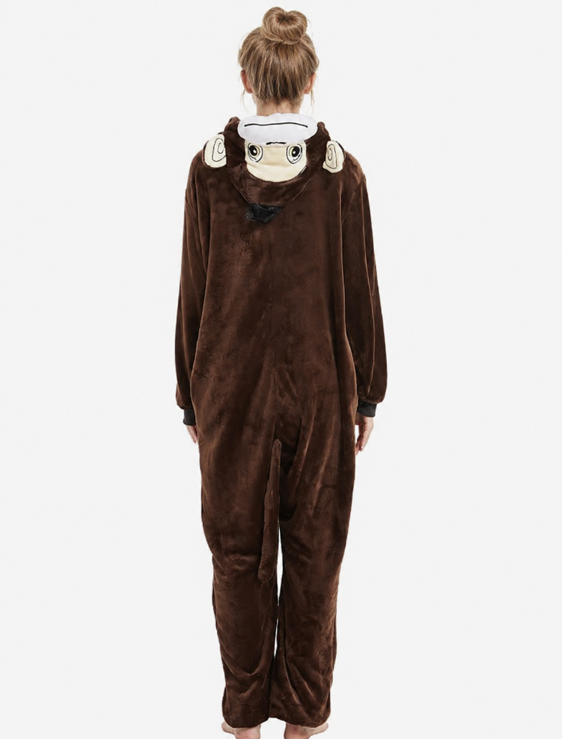 [Custom ] NUOLE Monkey Kigurumi Onesie - Animal Cosplay Costume Pajamas with Ears & Tail for Halloween, Christmas, Easter, Adults & Kids