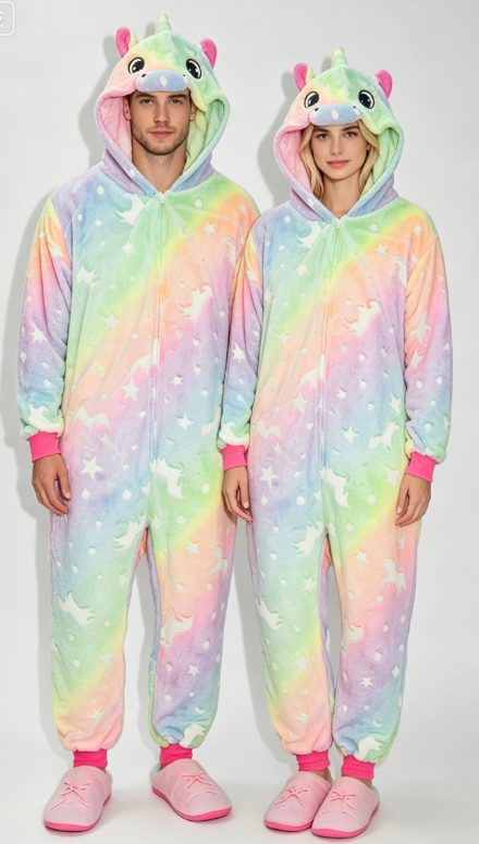 [Custom ] NUOLE Unicorn Kigurumi Onesie - Animal Cosplay Costume Pajamas for Halloween, Christmas, Easter, Adults & Kids
