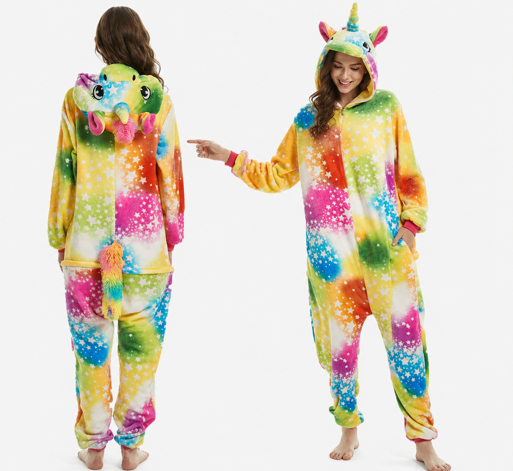 [Custom ] NUOLE Unicorn Kigurumi Onesie - Animal Cosplay Costume Pajamas for Halloween, Christmas, Easter, Adults & Kids