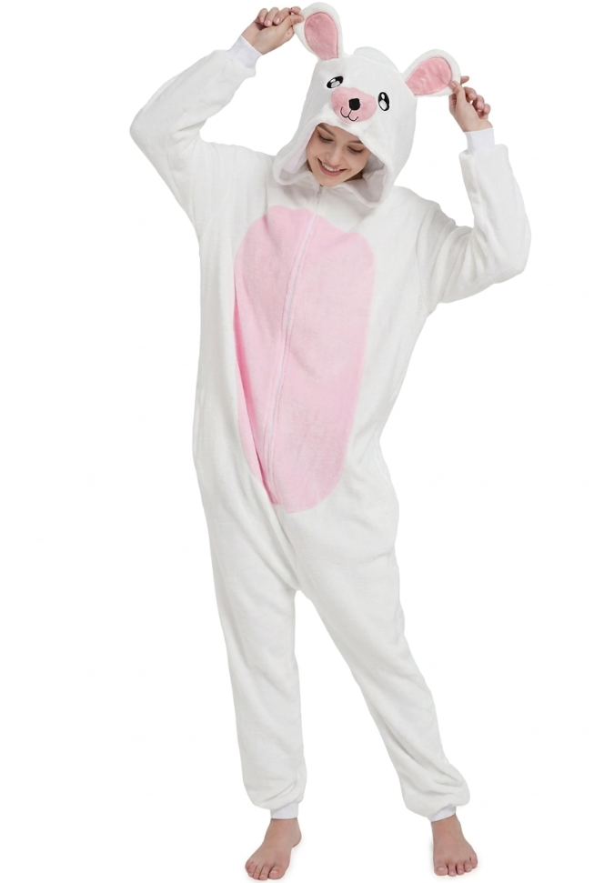 [Custom ] NUOLE Mouse Kigurumi Onesie - Animal Cosplay Costume Pajamas with Ears & Tail for Halloween, Christmas, Easter, Adults & Kids