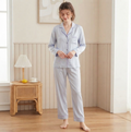 NUOLE Women's 100% Mulberry Silk Long Sleeve Pajama Set - Classic Button Down Loungewear