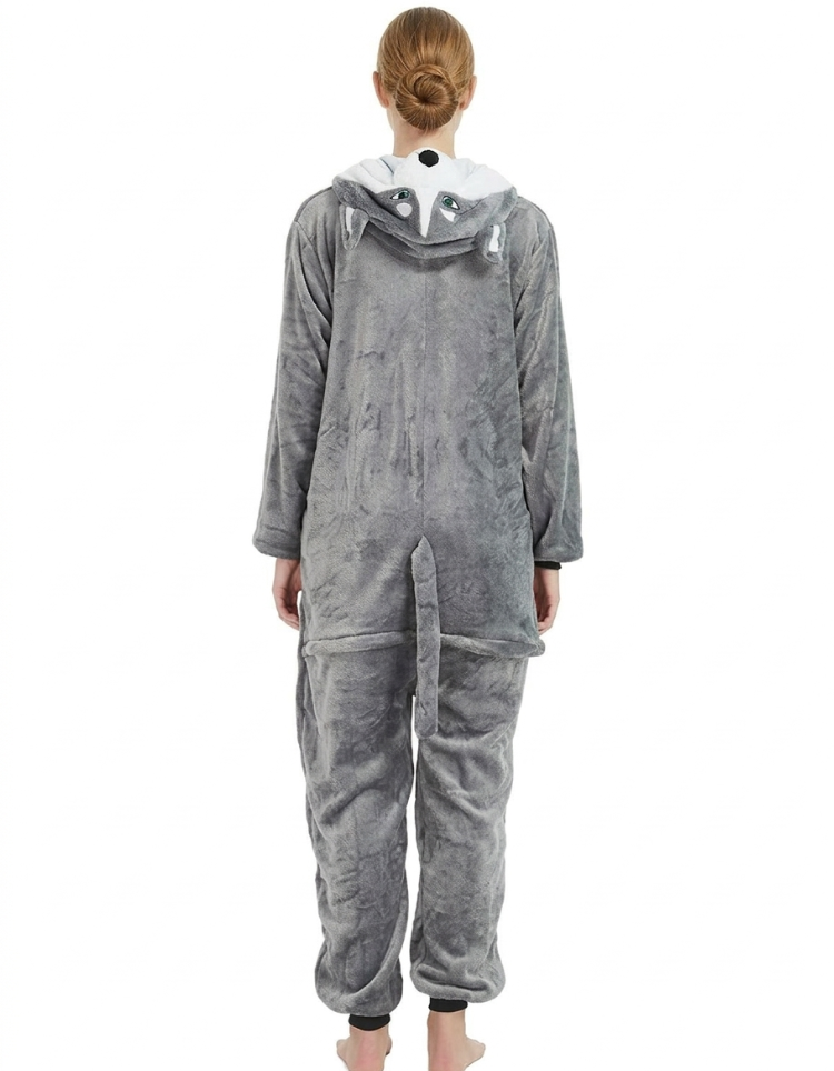 [Custom ] NUOLE Husky Kigurumi Onesie - Animal Cosplay Costume Pajamas for Halloween, Christmas, Easter, Adults & Kids