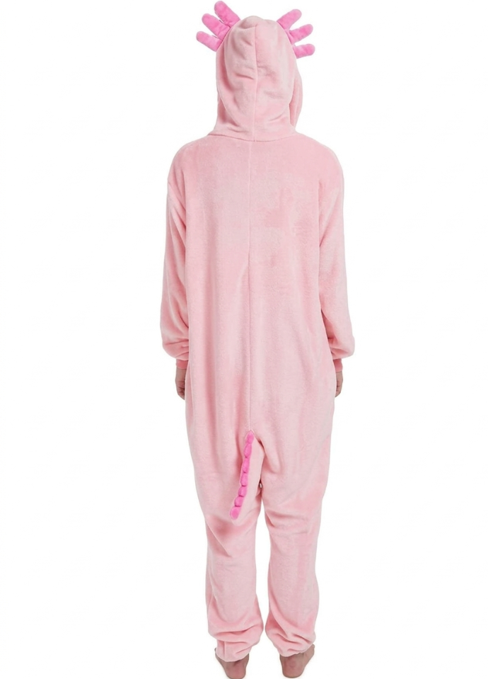 [Custom ] NUOLE Axolotl Kigurumi Onesie - Animal Cosplay Costume Pajamas for Halloween, Christmas, Easter, Adults & Kids