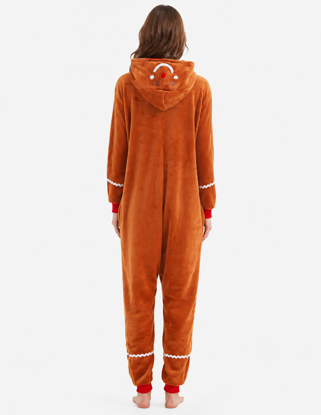 [Custom ] NUOLE Gingerbread Man Kigurumi Onesie - Cosplay Costume Pajamas for Halloween, Christmas, Easter, Adults & Kids