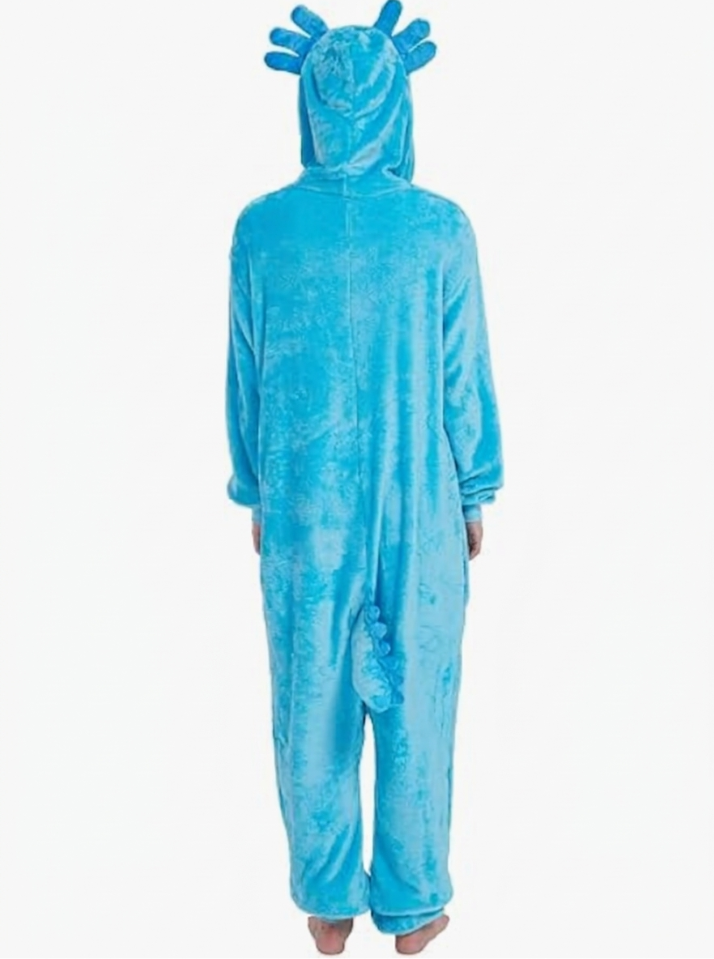 [Custom ] NUOLE Axolotl Kigurumi Onesie - Animal Cosplay Costume Pajamas for Halloween, Christmas, Easter, Adults & Kids