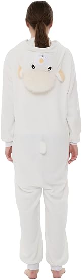[Custom ] NUOLE Alpaca Kigurumi Onesie - Animal Cosplay Costume Pajamas for Halloween, Christmas, Easter, Adults & Kids