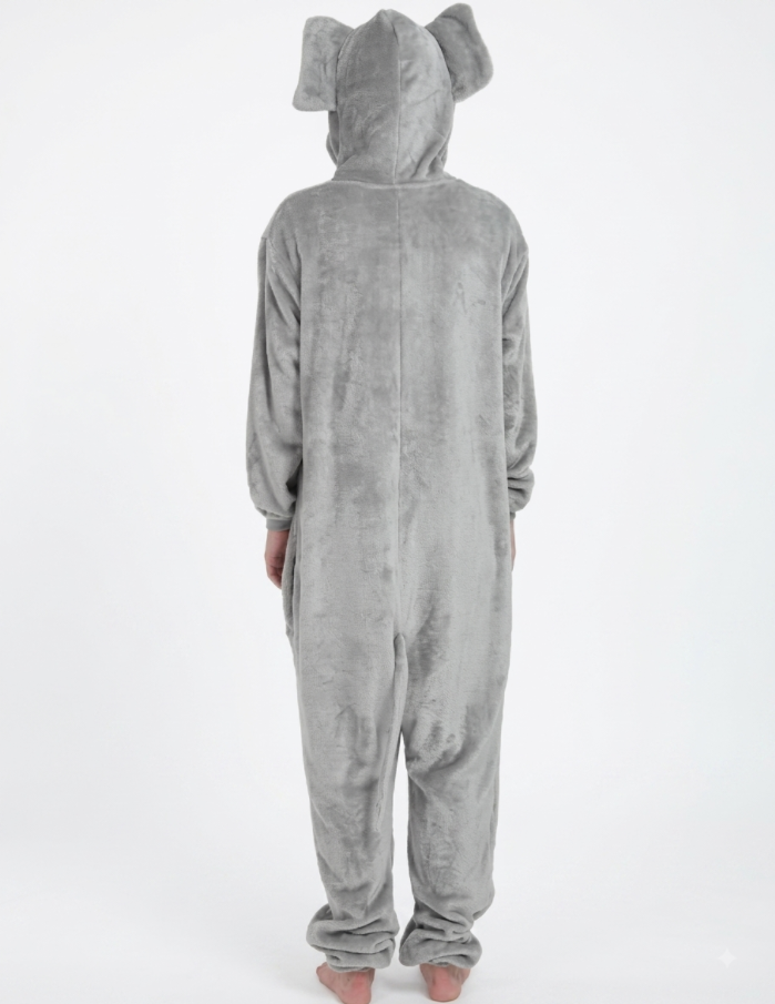 [Custom ] NUOLE Elephant Kigurumi Onesie - Animal Cosplay Costume Pajamas with Trunk & Ears for Halloween, Christmas, Easter, Adults & Kids