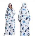 NUOLE Oversized Wearable Blanket Hoodie - Double Layer Flannel Sherpa Fleece Loungewear